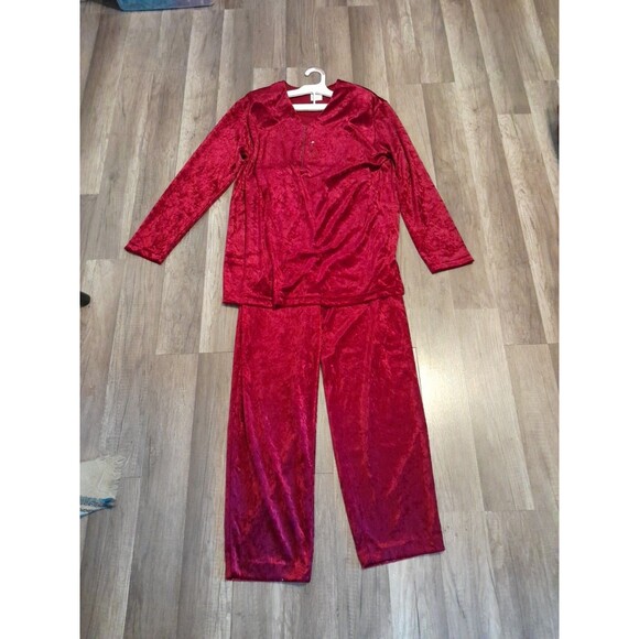 Vintage Componix Small Red Velvet Pantsuit/1/4 Zip Top With Tassle. B62 - Picture 1 of 9